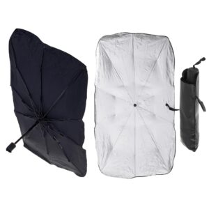 Parasolar Auto tip umbrela pentru parbriz, dimensiune 78 x 130 cm, culoare neagra